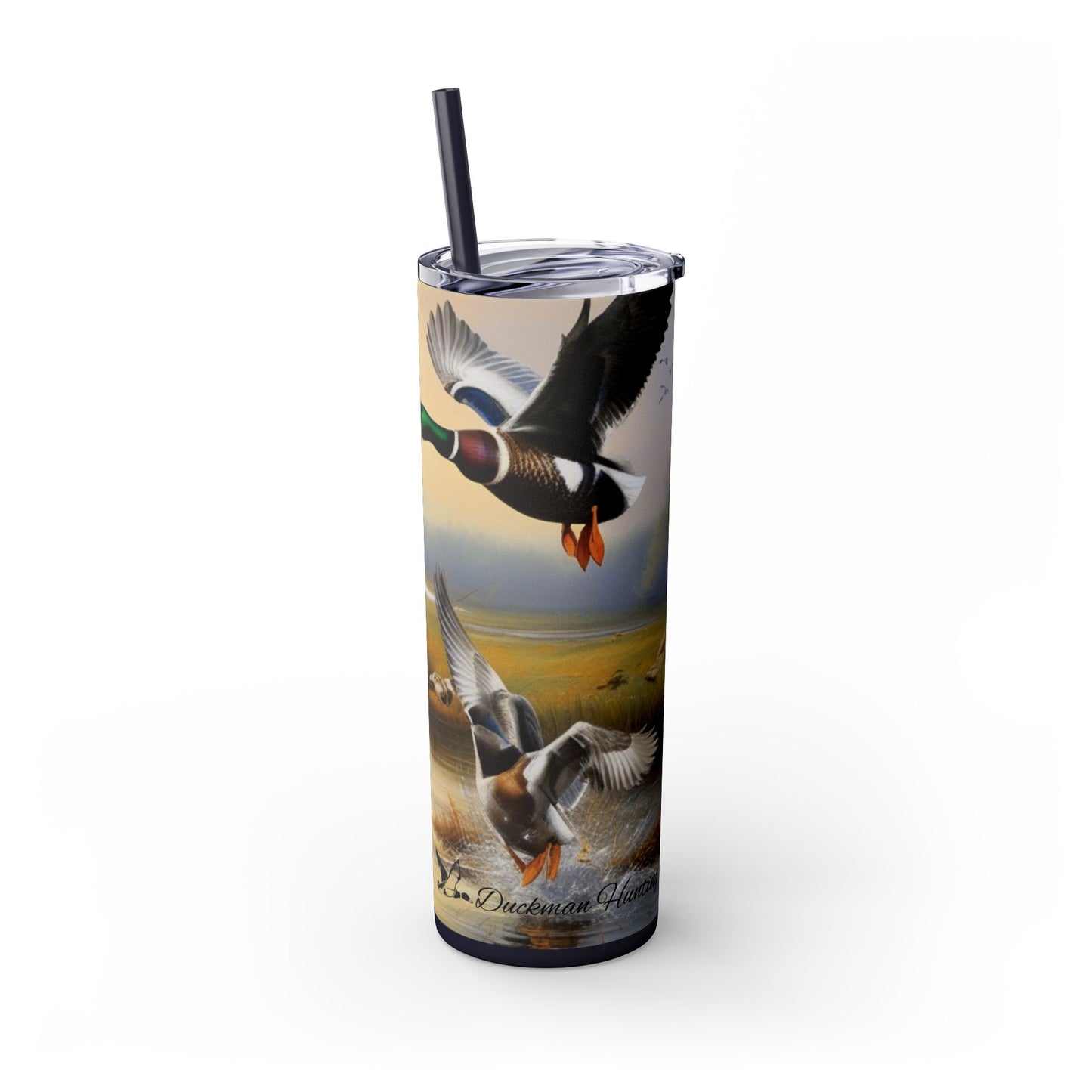 Duckman Hunting Skinny Tumbler with Straw, 20oz