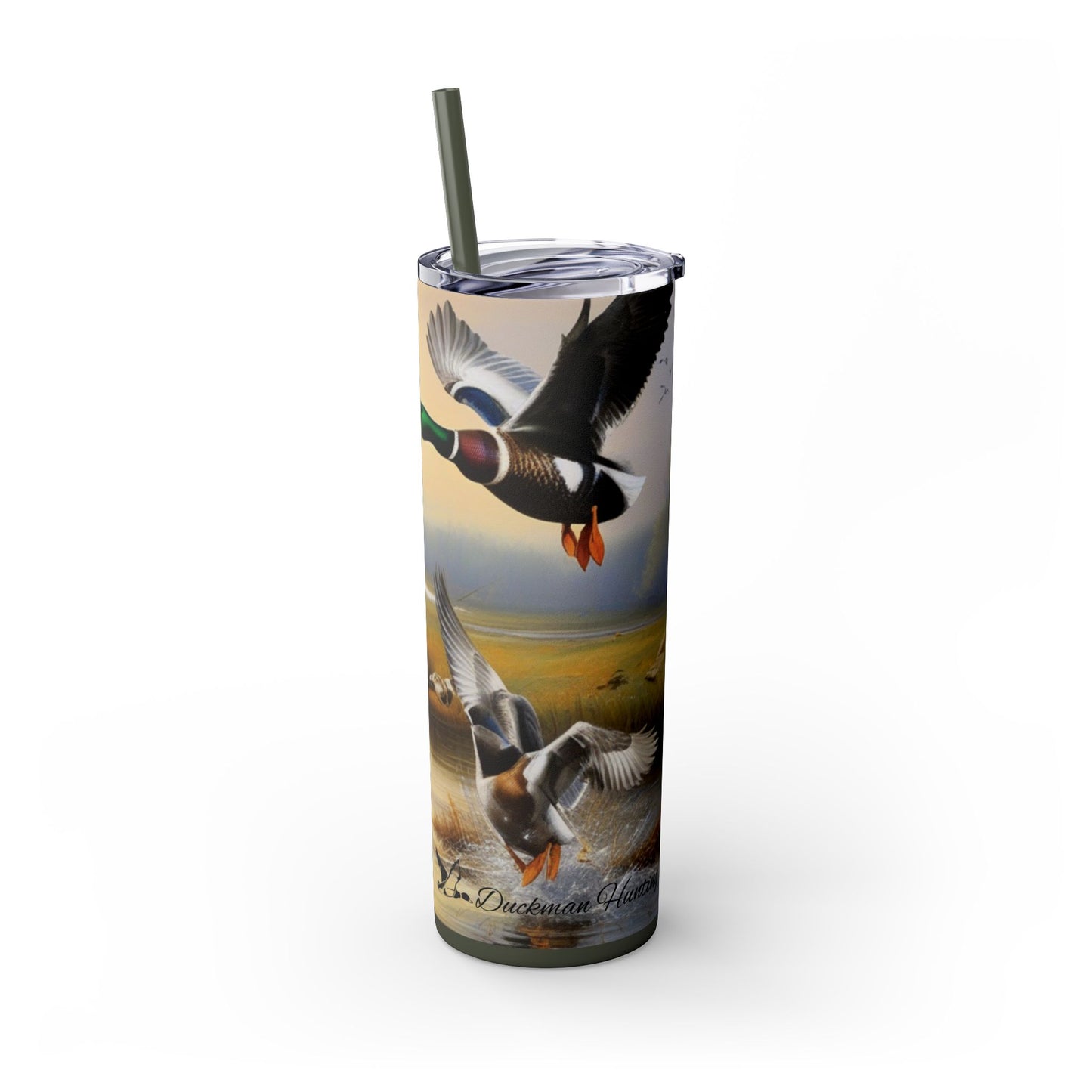 Duckman Hunting Skinny Tumbler with Straw, 20oz