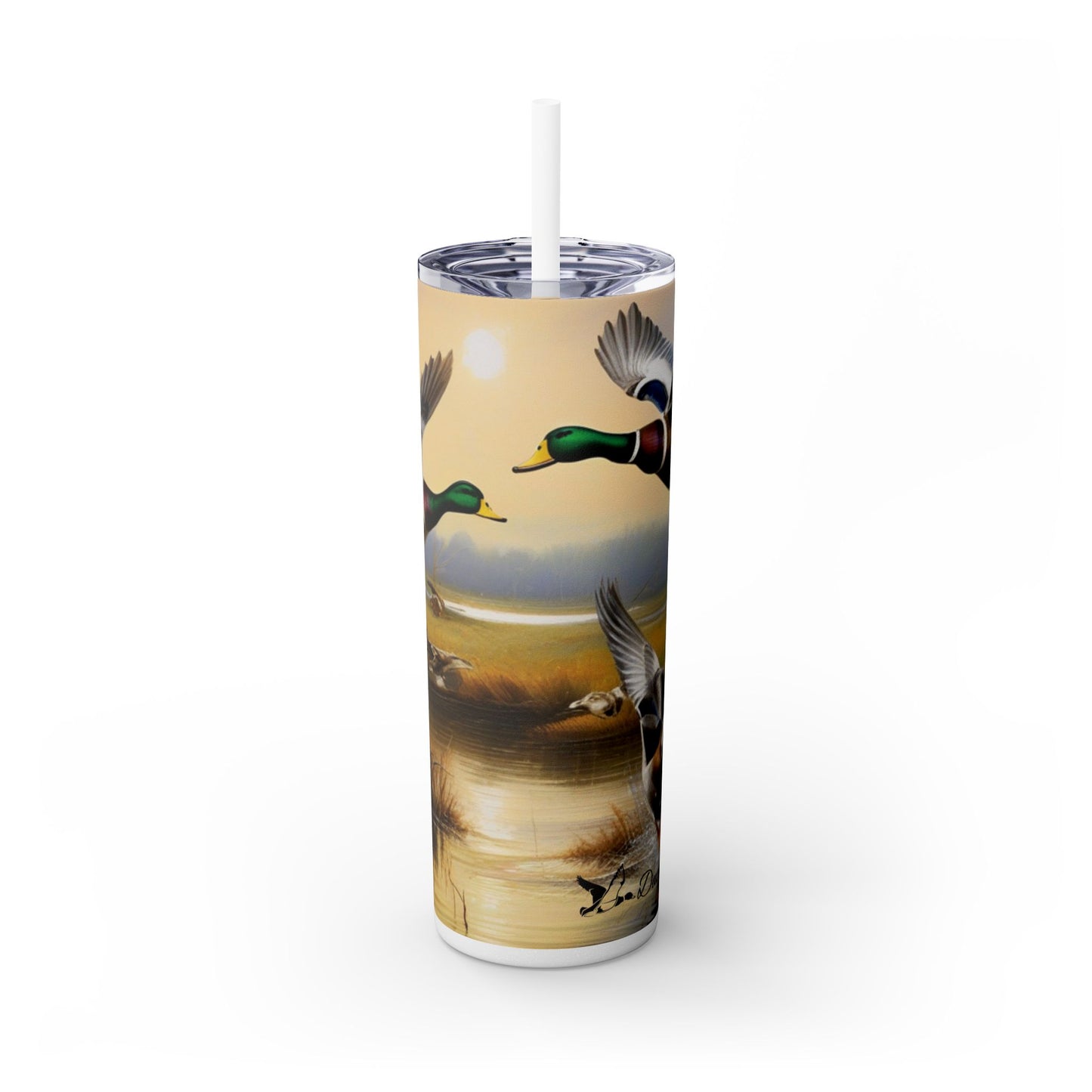 Duckman Hunting Skinny Tumbler with Straw, 20oz