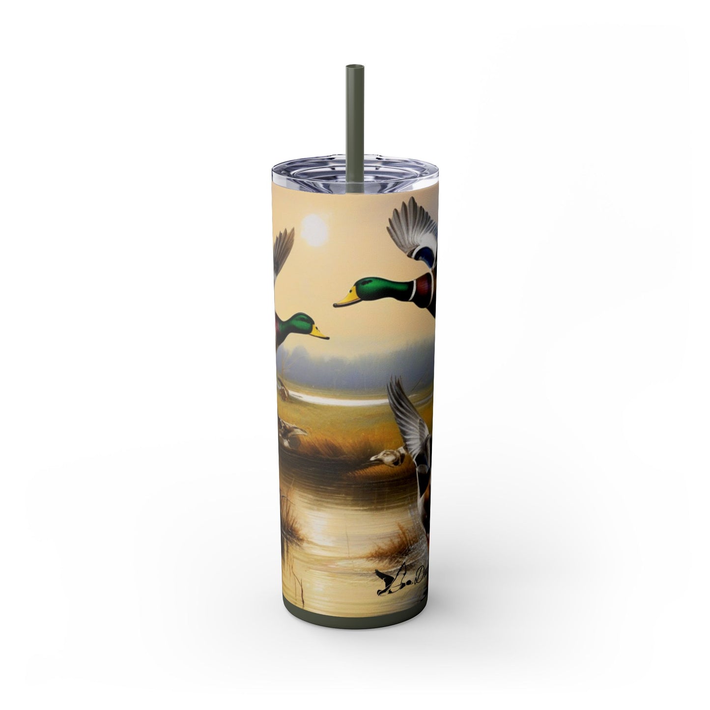 Duckman Hunting Skinny Tumbler with Straw, 20oz