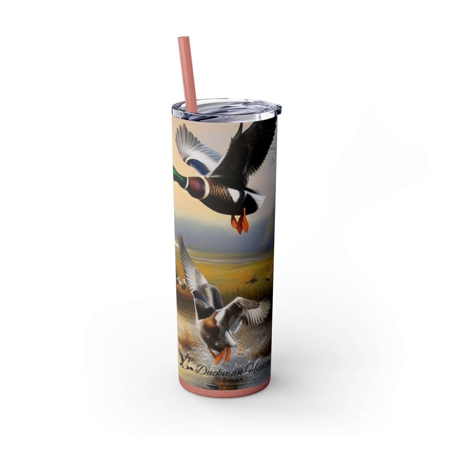 Duckman Hunting Skinny Tumbler with Straw, 20oz