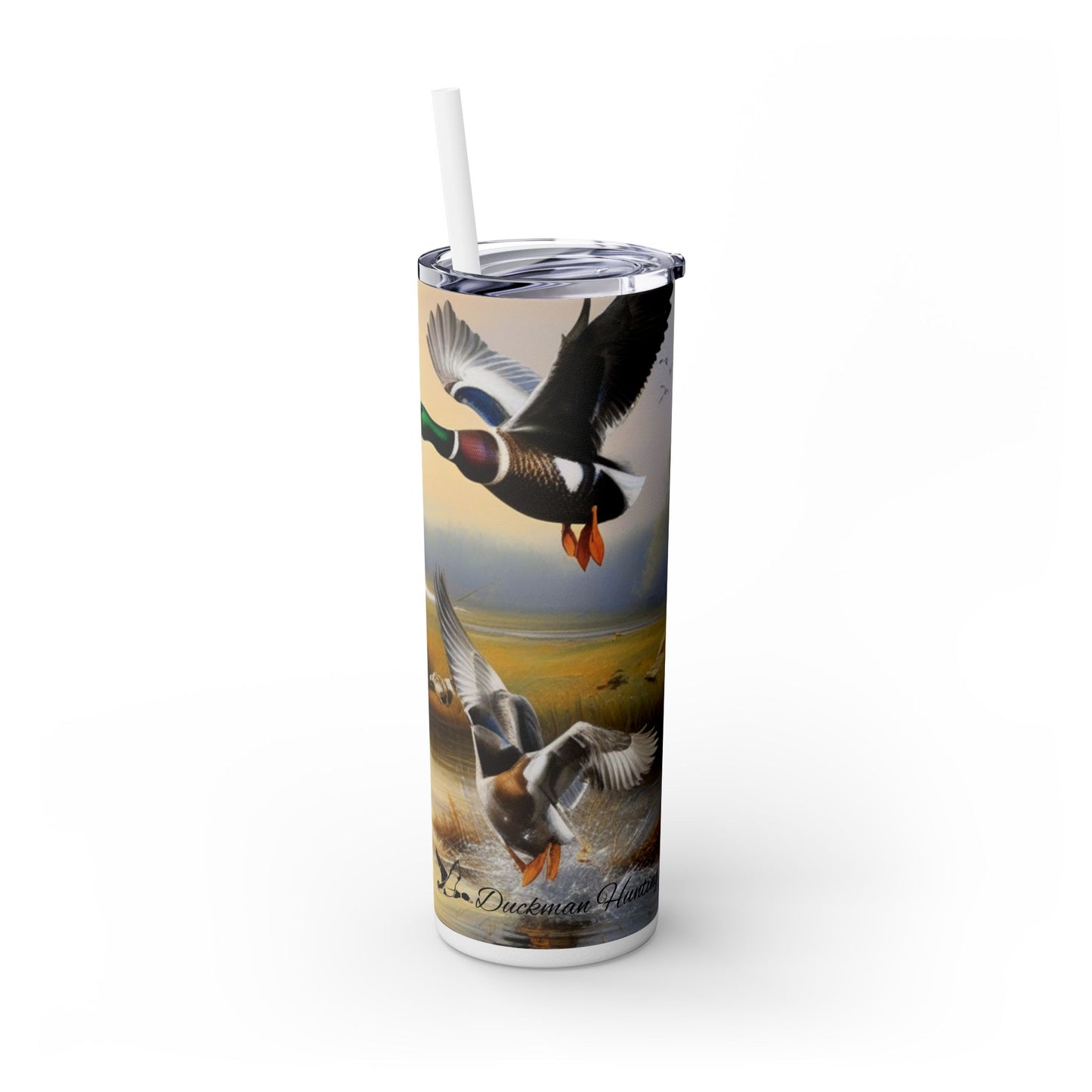 Duckman Hunting Skinny Tumbler with Straw, 20oz