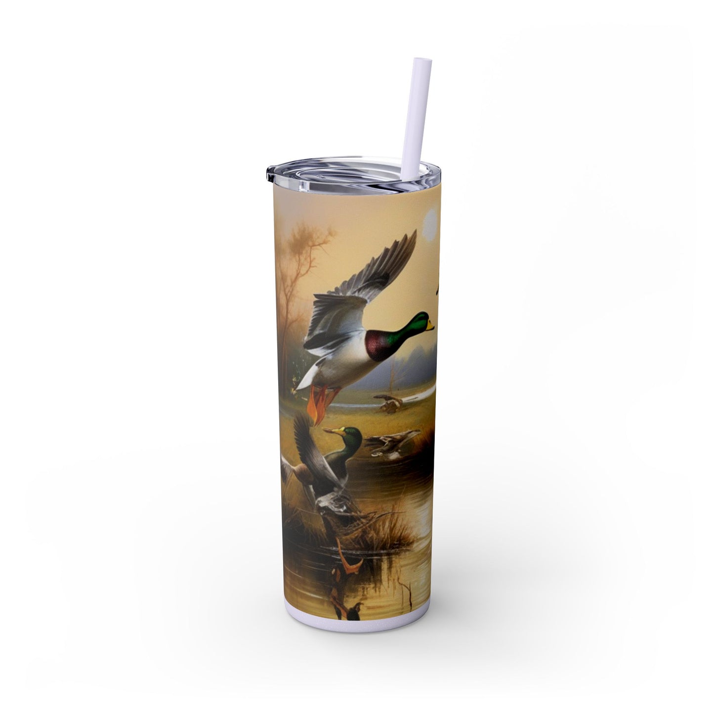 Duckman Hunting Skinny Tumbler with Straw, 20oz