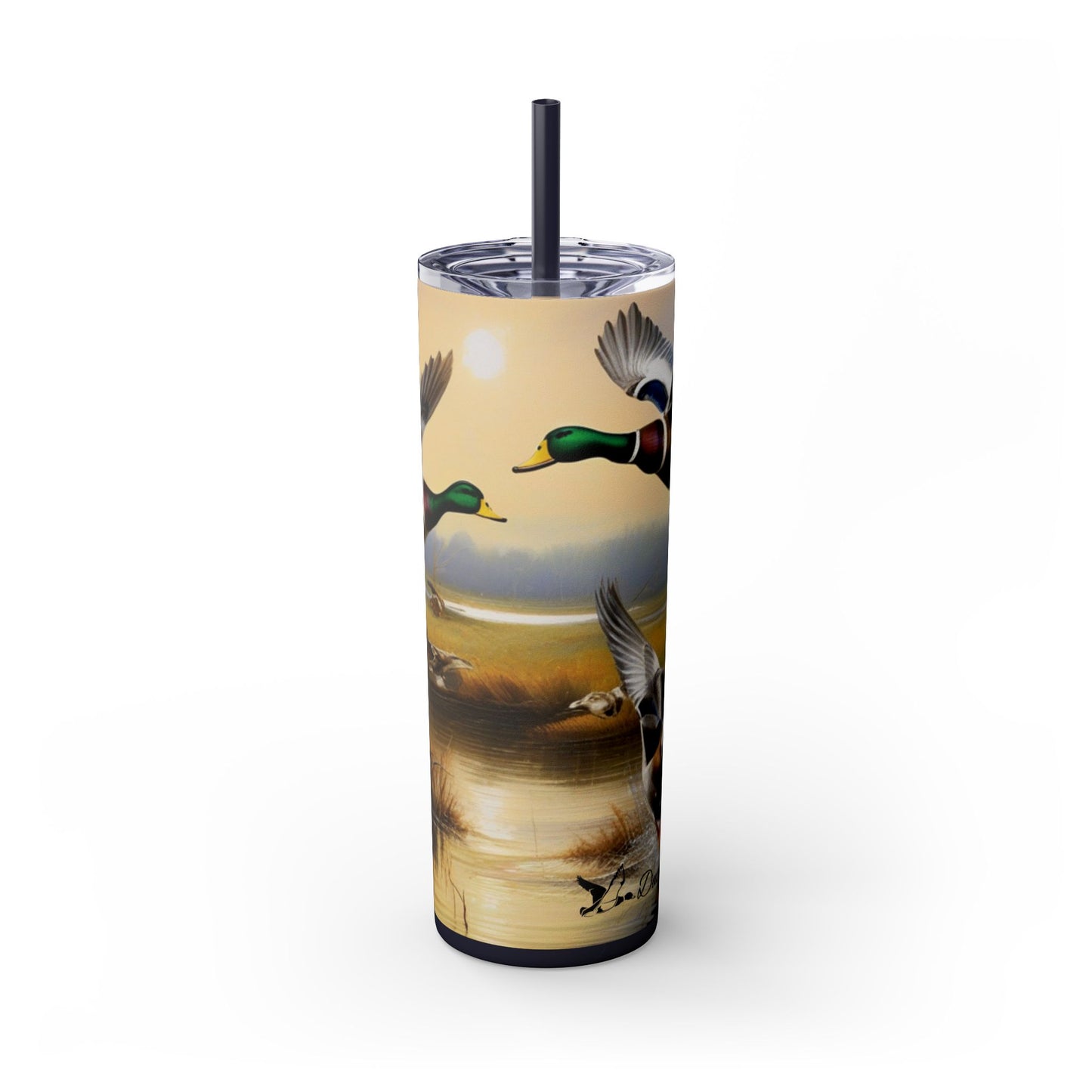 Duckman Hunting Skinny Tumbler with Straw, 20oz