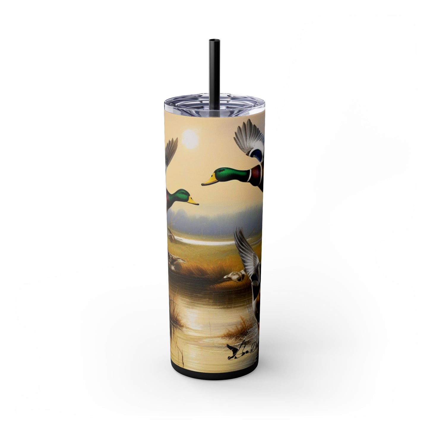 Duckman Hunting Skinny Tumbler with Straw, 20oz