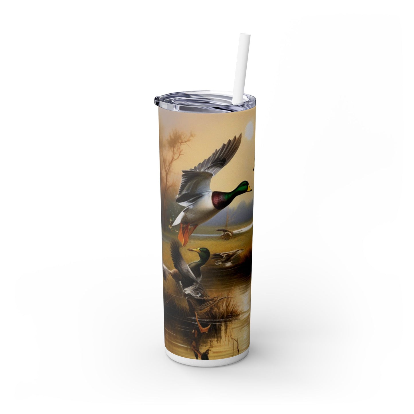 Duckman Hunting Skinny Tumbler with Straw, 20oz