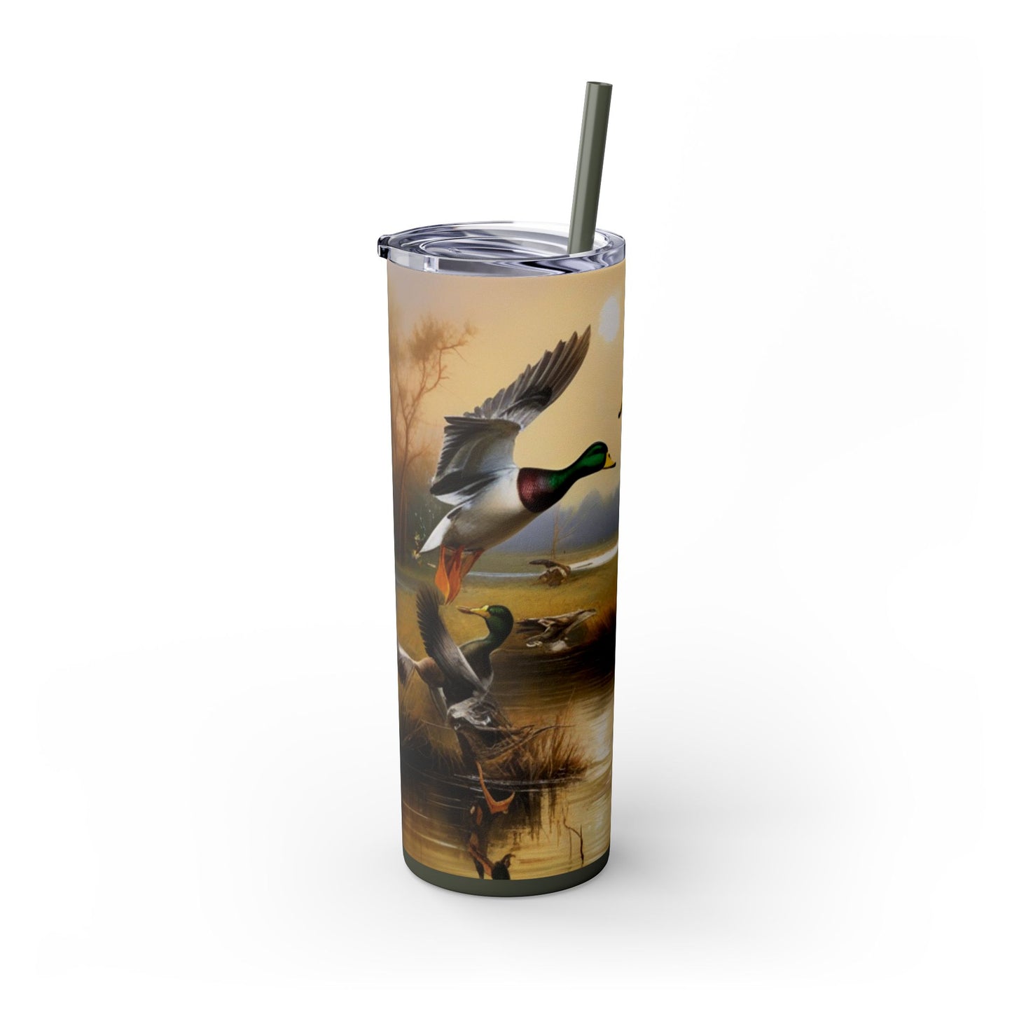 Duckman Hunting Skinny Tumbler with Straw, 20oz