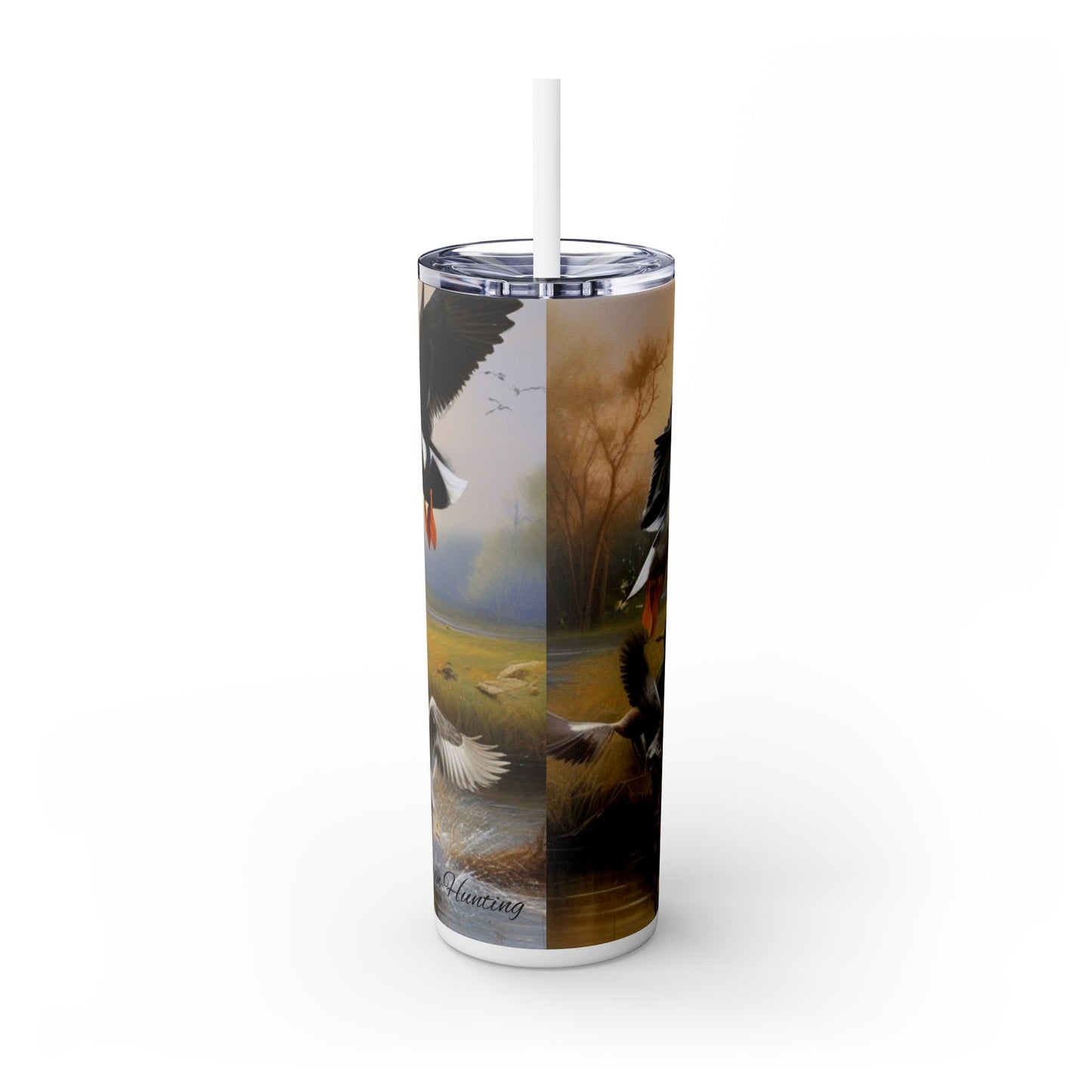 Duckman Hunting Skinny Tumbler with Straw, 20oz