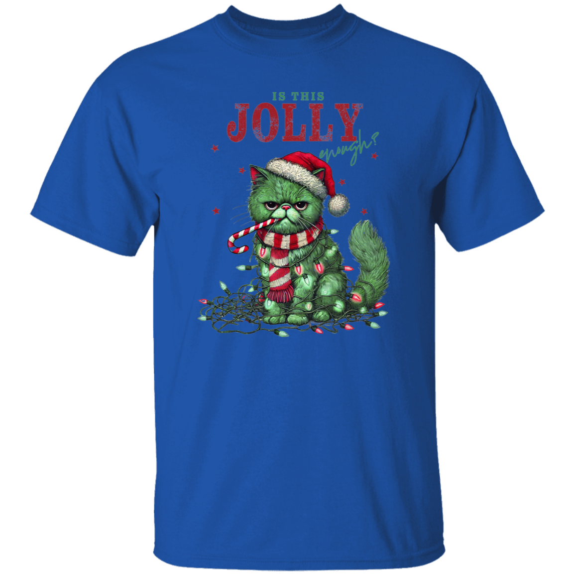 "IS THIS JOLLY ENOUGH" CHRISTMAS HOLIDAY GRUMPY CAT T-Shirt