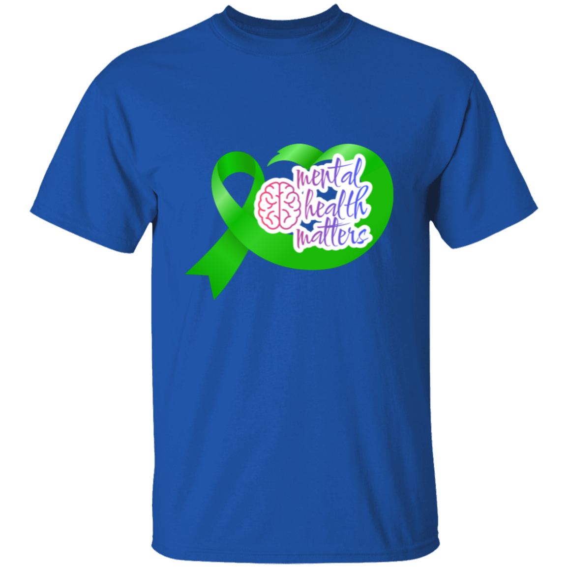 MENTAL HEALTH MATTERS GREEN RIBBON  5.3 oz. T-Shirt