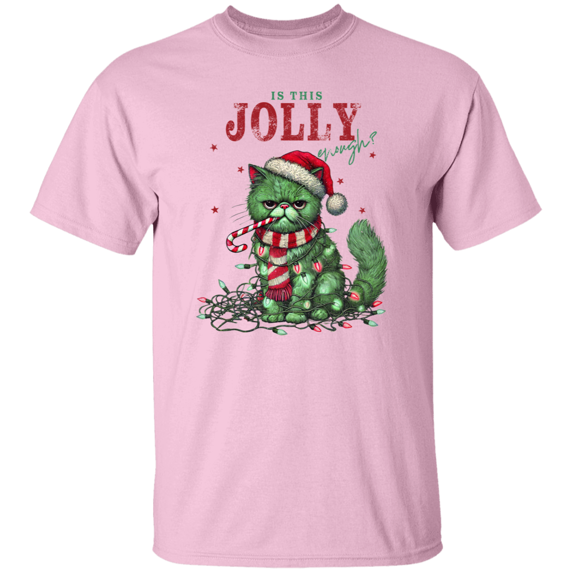 "IS THIS JOLLY ENOUGH" CHRISTMAS HOLIDAY GRUMPY CAT T-Shirt