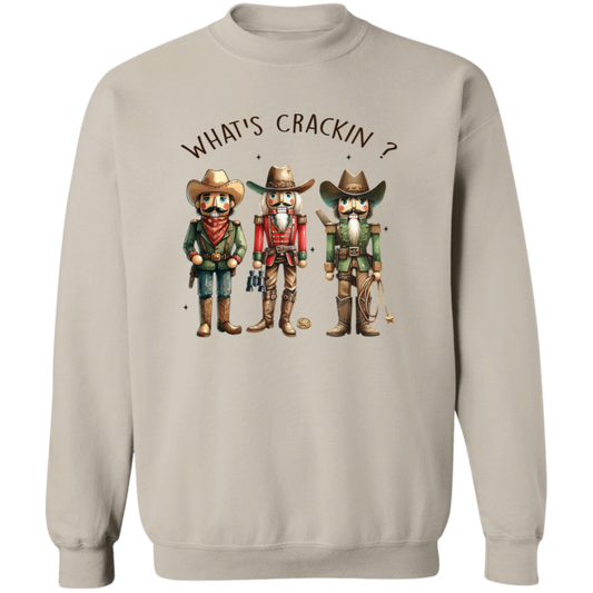 WHAT'S CRACKIN? WESTERN CHRISTMAS NUTCRACKERS Crewneck Pullover Sweatshirt