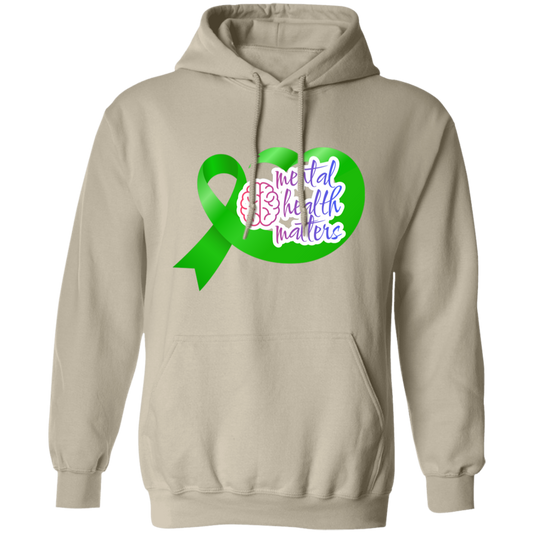 MENTAL HEALTH MATTERS GREEN RIBBON Pullover Hoodie