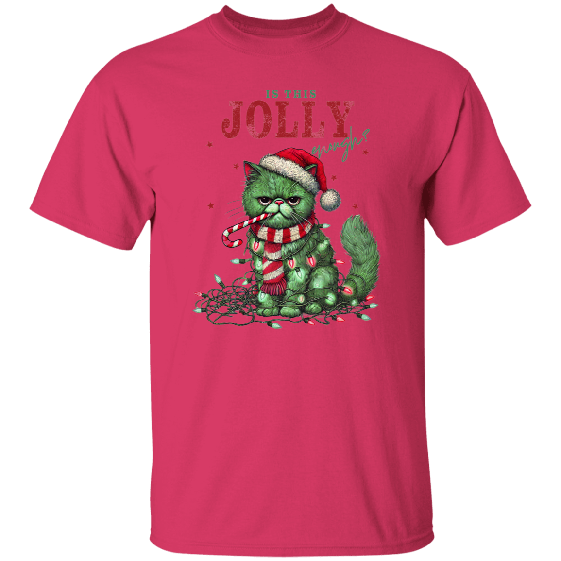 "IS THIS JOLLY ENOUGH" CHRISTMAS HOLIDAY GRUMPY CAT T-Shirt