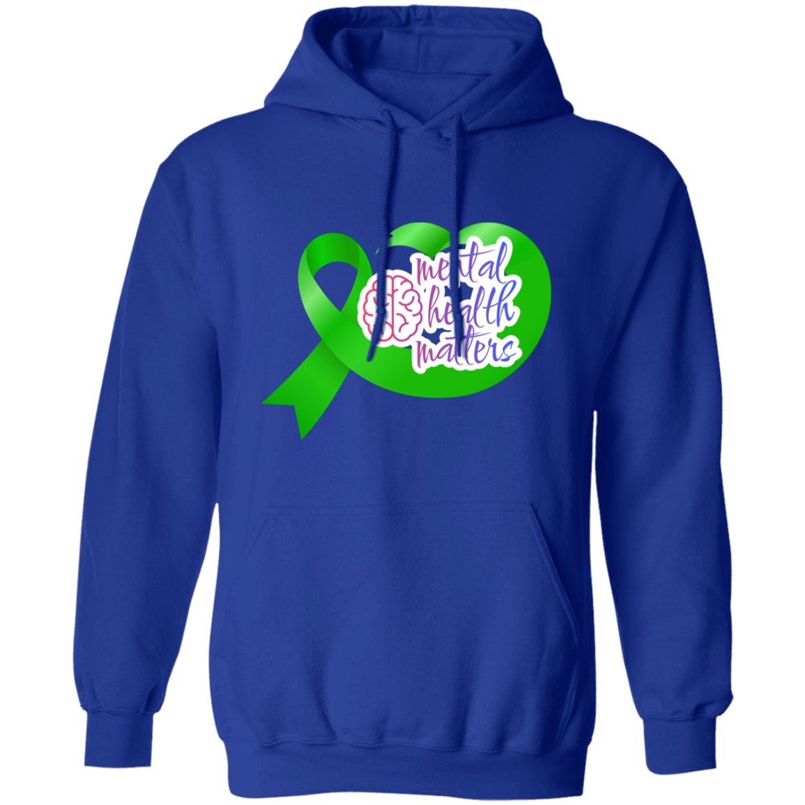 MENTAL HEALTH MATTERS GREEN RIBBON Pullover Hoodie