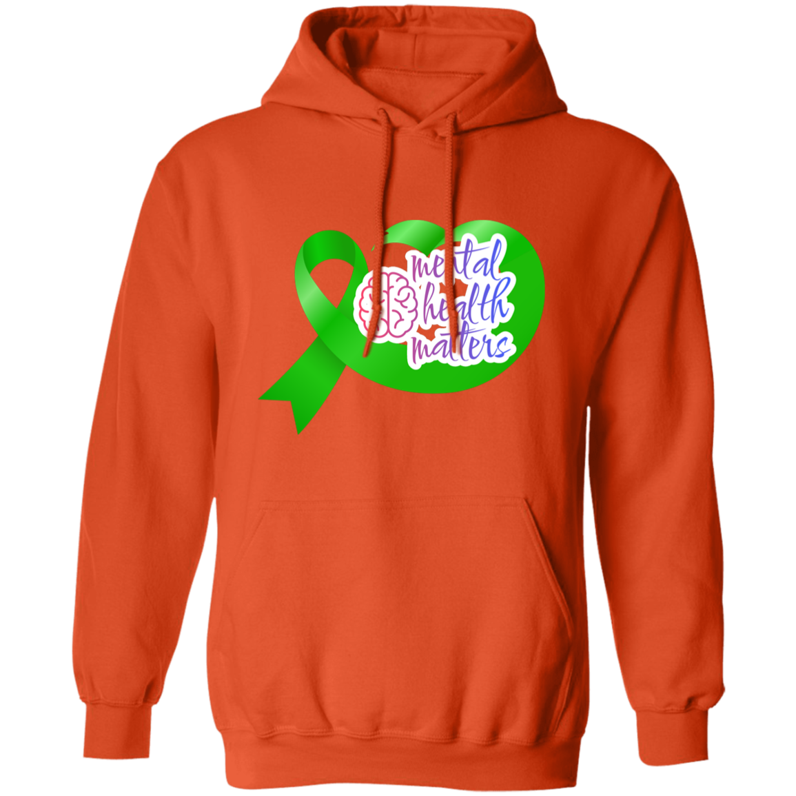 MENTAL HEALTH MATTERS GREEN RIBBON Pullover Hoodie