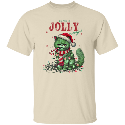 "IS THIS JOLLY ENOUGH" CHRISTMAS HOLIDAY GRUMPY CAT T-Shirt