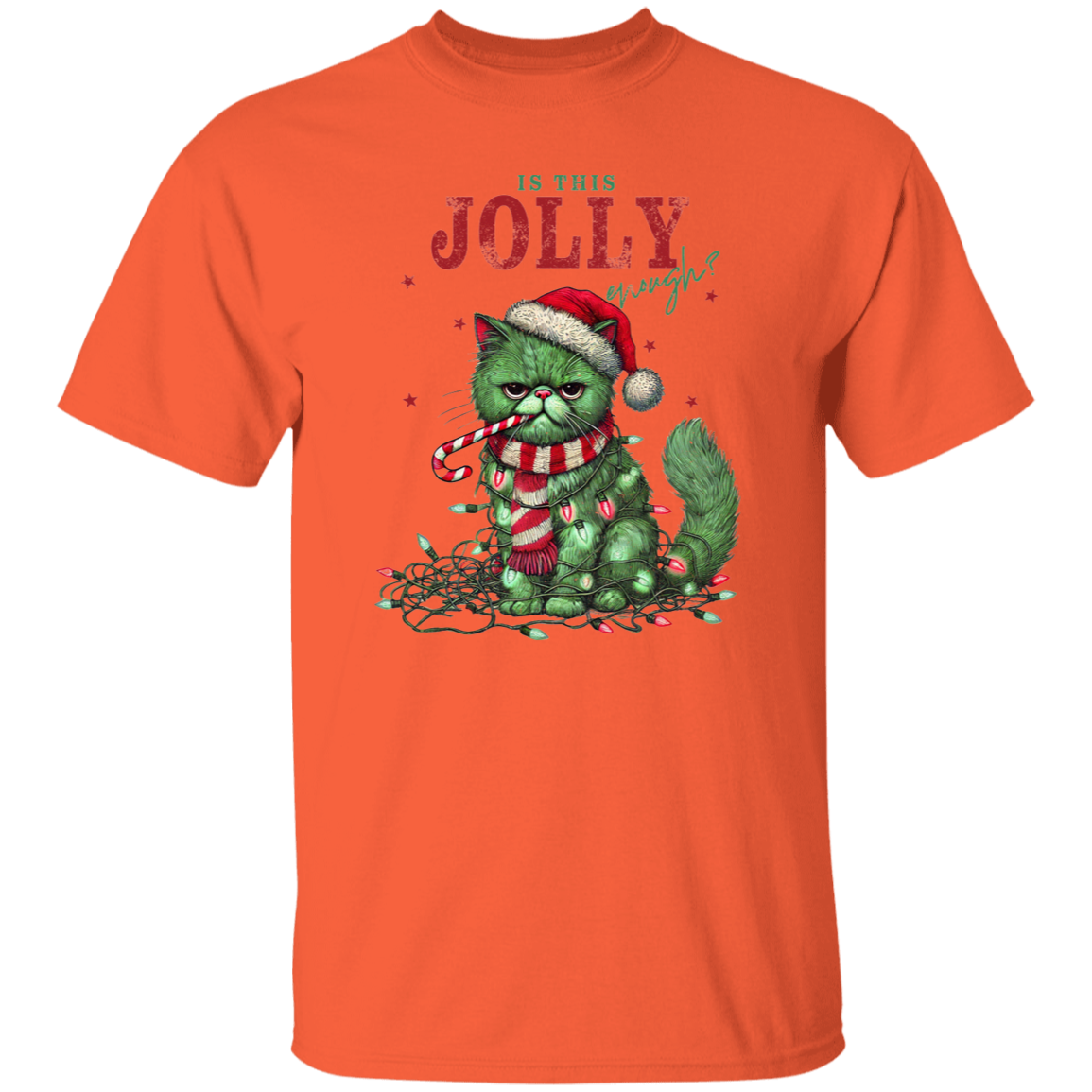 "IS THIS JOLLY ENOUGH" CHRISTMAS HOLIDAY GRUMPY CAT T-Shirt