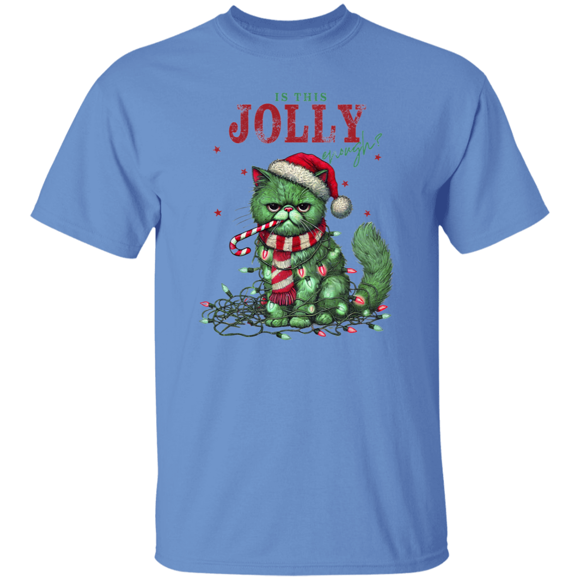 "IS THIS JOLLY ENOUGH" CHRISTMAS HOLIDAY GRUMPY CAT T-Shirt