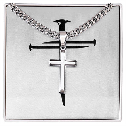 1 Cross + 3 Nails = 4 Given, Chain with Artisan Cross Necklace