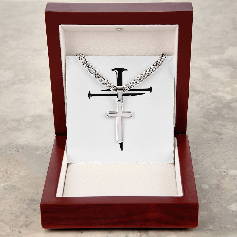 1 Cross + 3 Nails = 4 Given, Chain with Artisan Cross Necklace