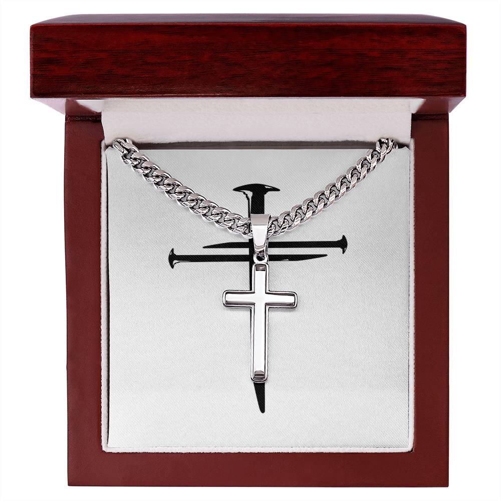 1 Cross + 3 Nails = 4 Given, Chain with Artisan Cross Necklace