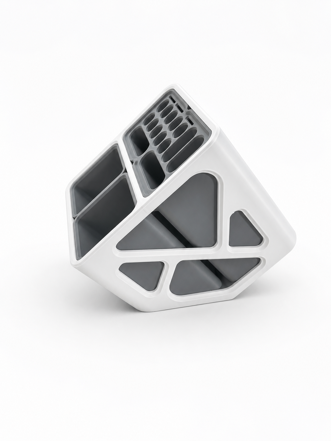 Modern Angled Desk Organizer  – Multi-Compartment Storage