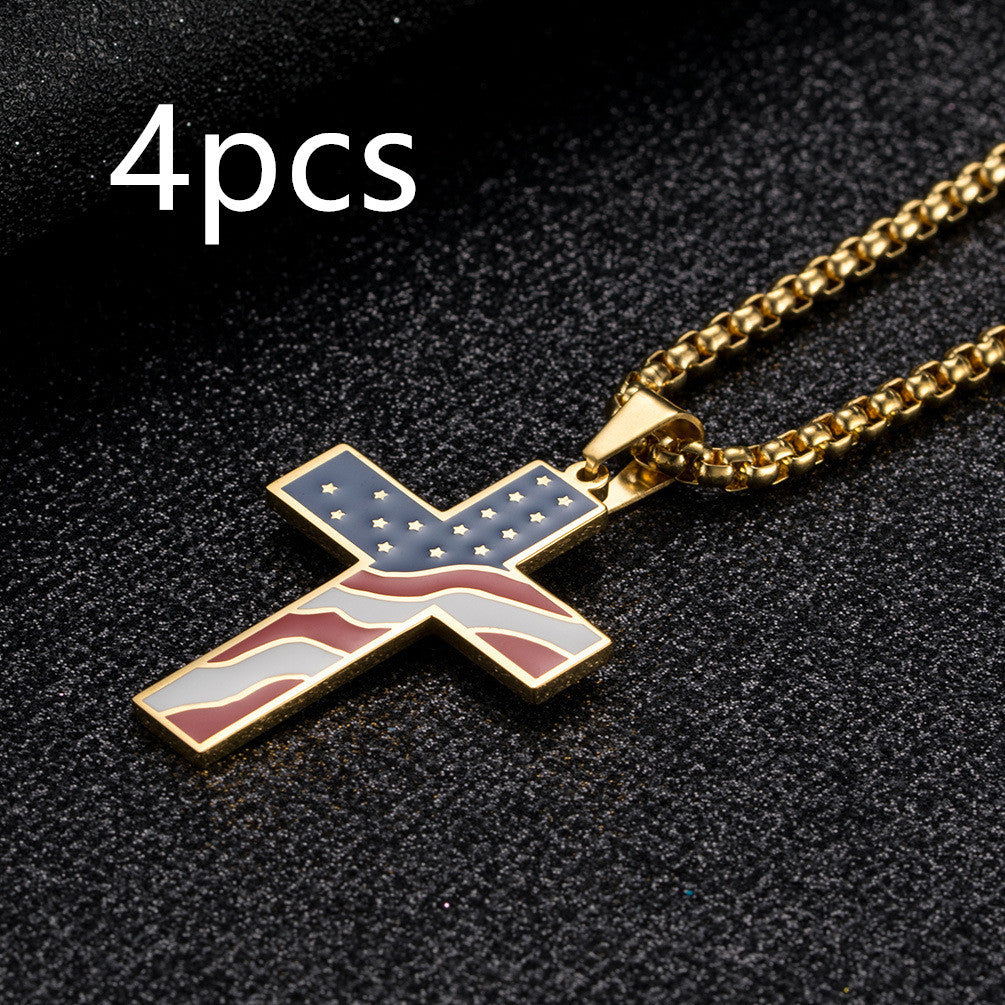 Flag Cross Necklace