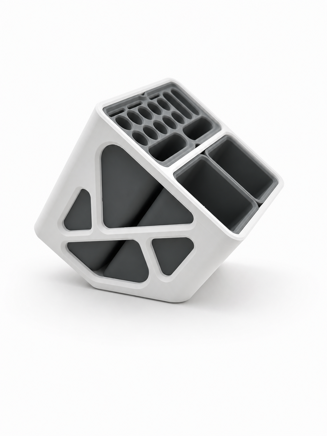Modern Angled Desk Organizer  – Multi-Compartment Storage